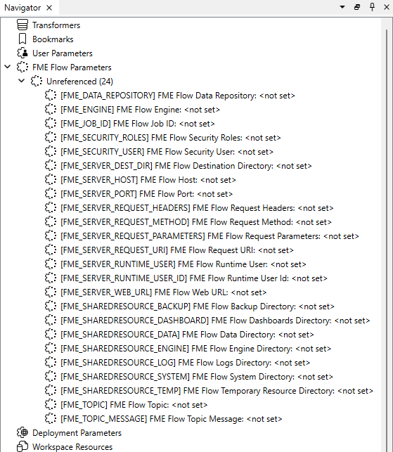 FME Flow parameters