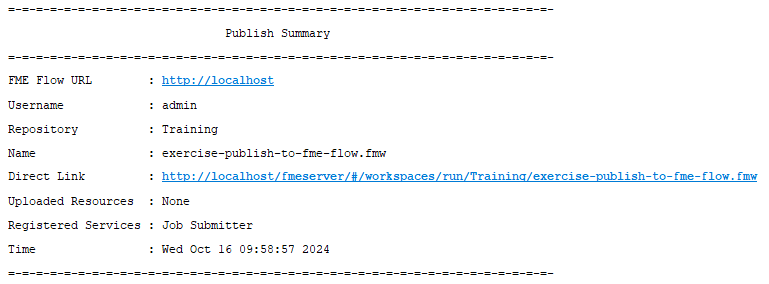 Translation Log after publishing workspace
