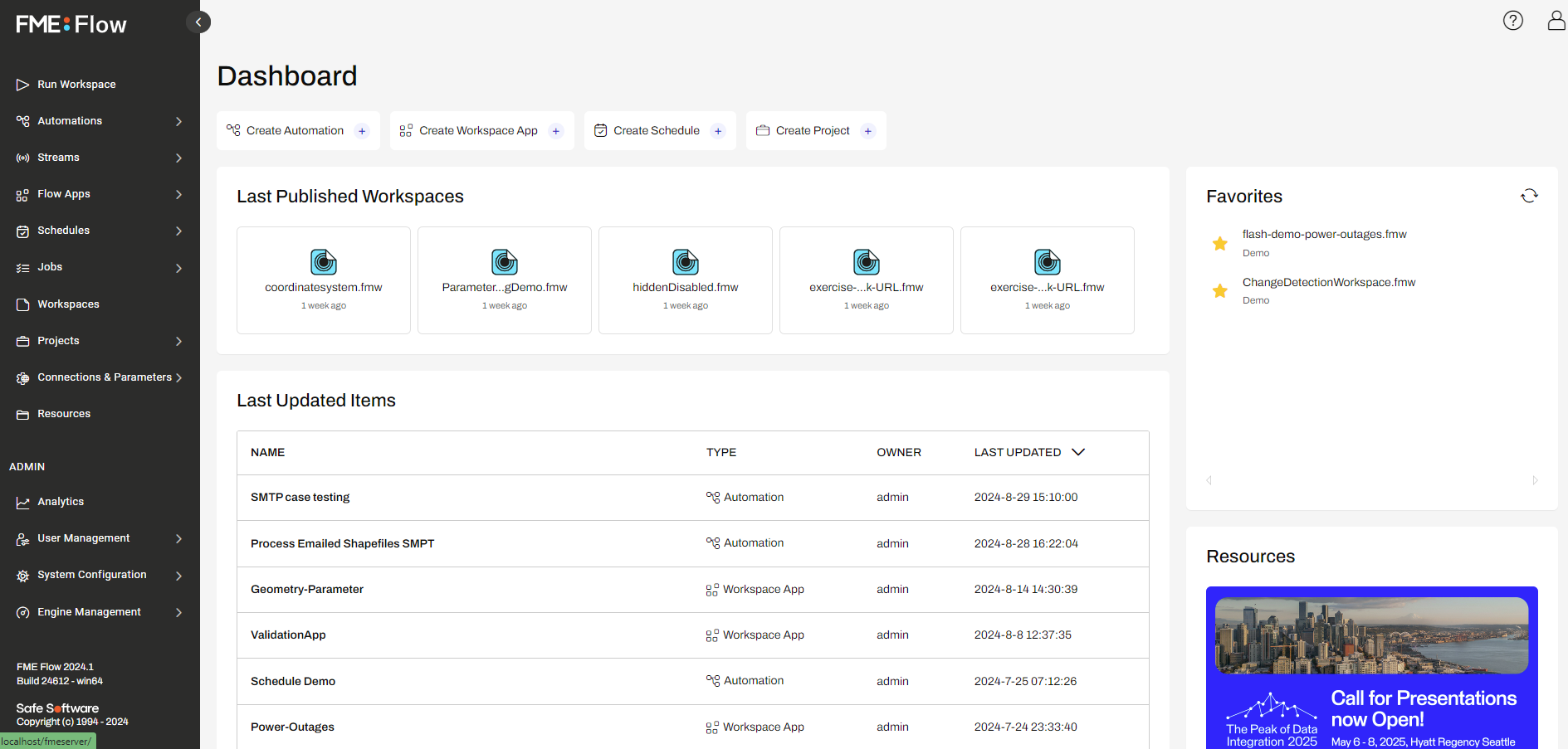 FME Flow web interface