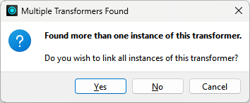 Multiple Transformers Found warning