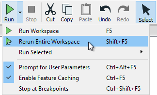 Rerun Entire Workspace option