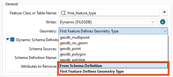 Defining Geometry From Schema Definition
