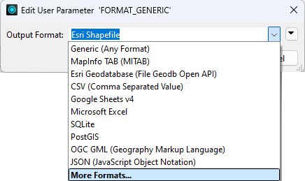 Setting the Output Format parameter