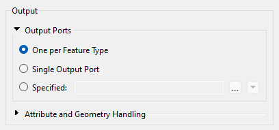 FeatureReader Output Ports options