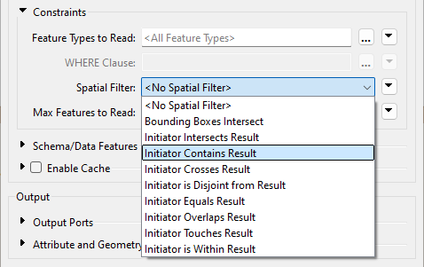 Spatial Filter with FeatureReader
