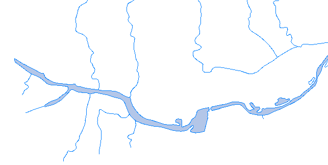 River polygon and lines