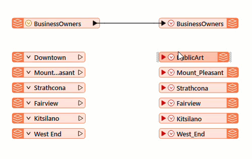 Connecting feature types