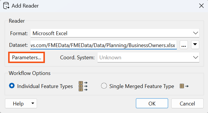 Add Reader Parameters