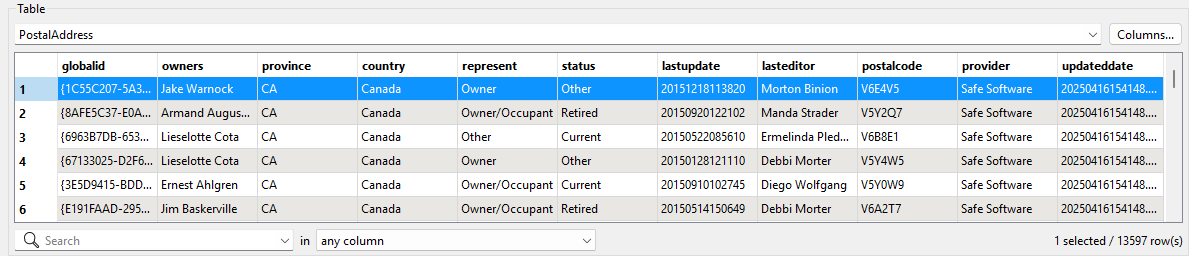 Output data