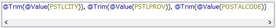 An example of string functions trimming attribute values