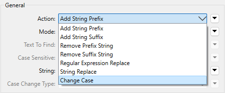 List of available BulkAttributeRenamer actions