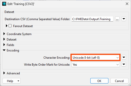 Changing encoding to UFT-8