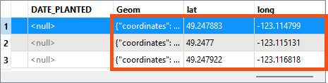 Successfully processed features have a value for Geom