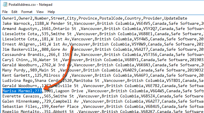Viewing encoding in destination application