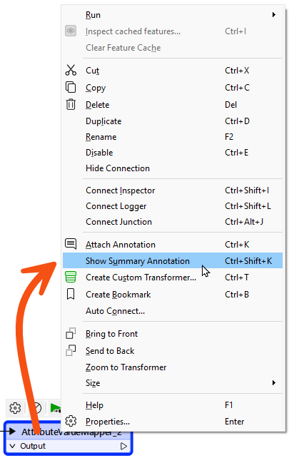 Show summary annotation