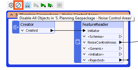 Disabling objects in a bookmark