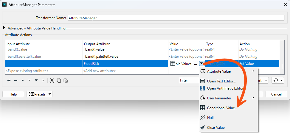 Selecting Conditional Value...