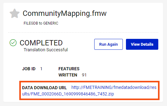 Viewing results as a ZIP file