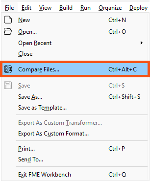 Tools > Compare Files