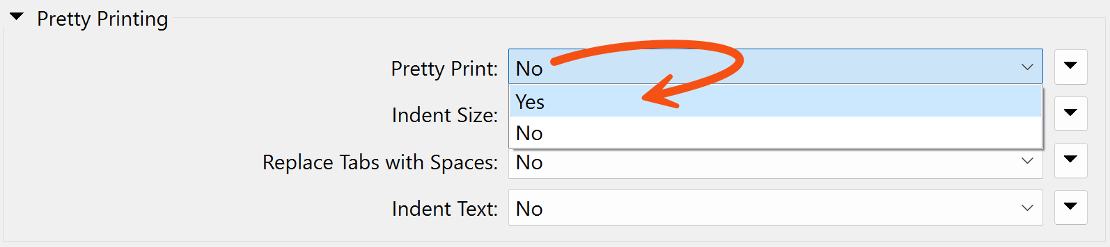 Changing a writer parameter value