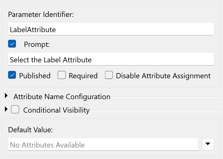 Creating the Attribute Name parameter