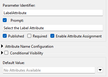 Creating the Attribute Name parameter