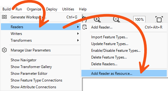 Build > Readers > Add Reader as a Resource