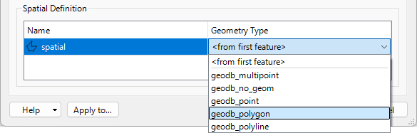 Defining geometry on a writer feature type