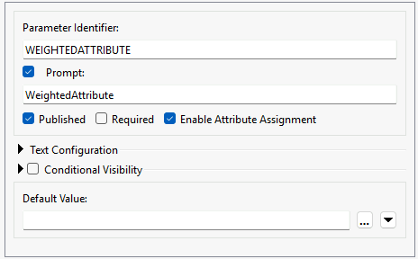 Configuring the WeightedAttribute user parameter.