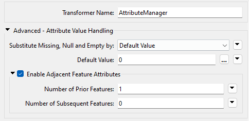 Configuring Adjacent Feature Attributes