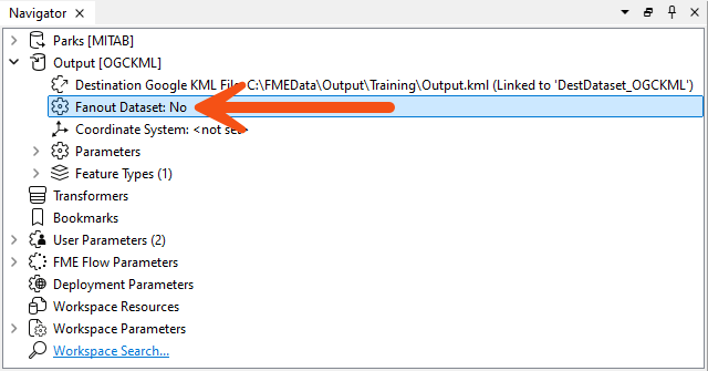 Fanout Dataset parameter in the Navigator