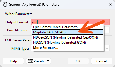 Setting the default Output Format