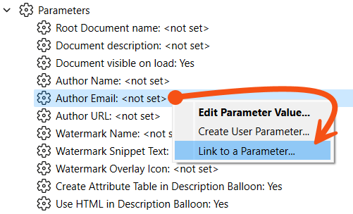 Link to a Parameter