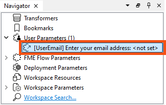 A user parameter