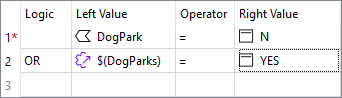 Dog park filtering logic