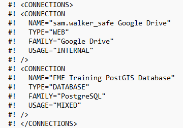 Connection definitions in FMW file