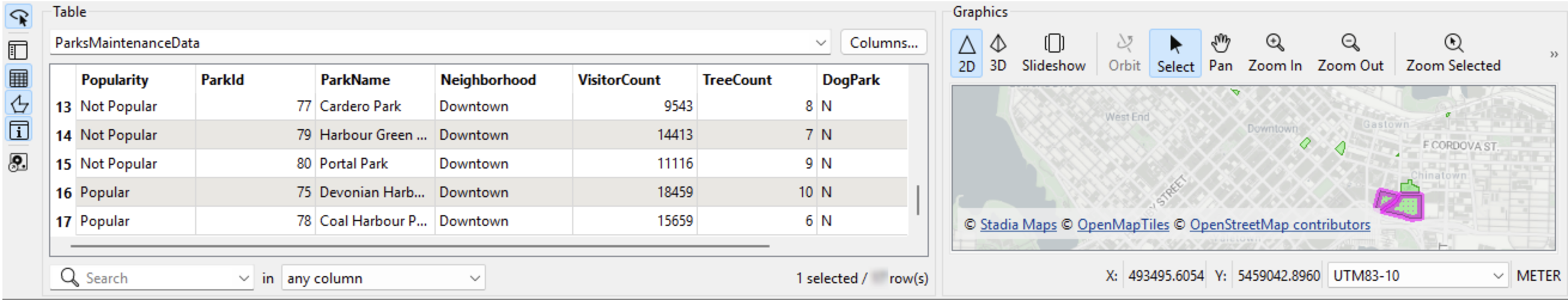 Written parks data