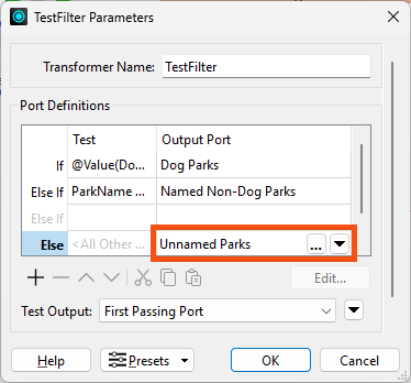 Naming final port