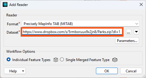 Reading from a Dropbox URL