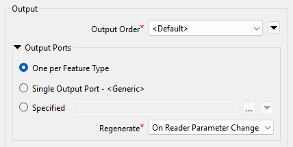 FeatureReader Output Ports options
