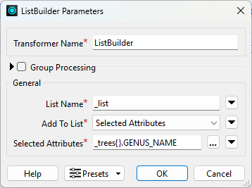Configuring the ListBuilder