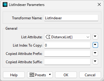 ListIndexer parameters