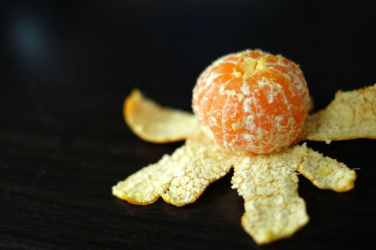 A peeled orange