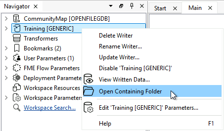 Right click Training Generic and select Open Containing Folder
