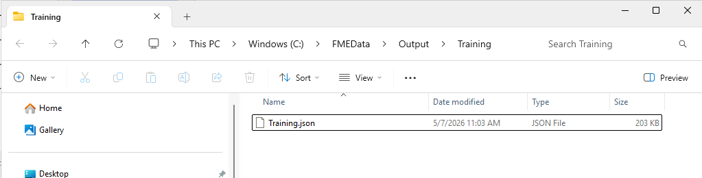 New output file