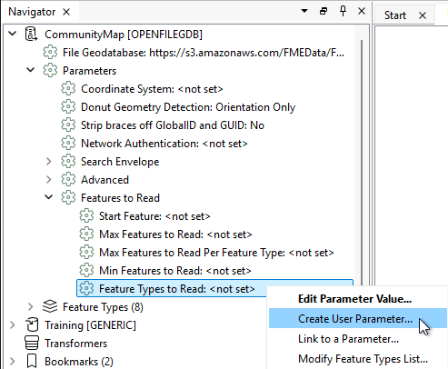 Create User Parameter