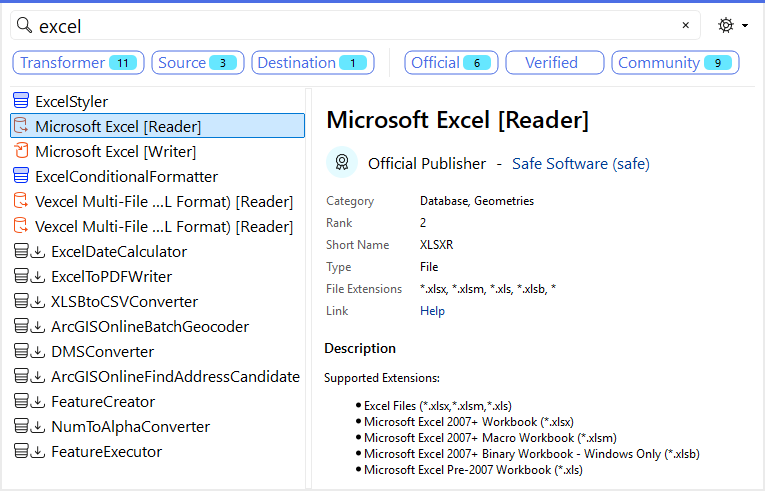 Adding an Excel reader using Quick Add
