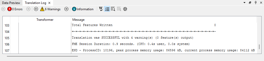 Translation log