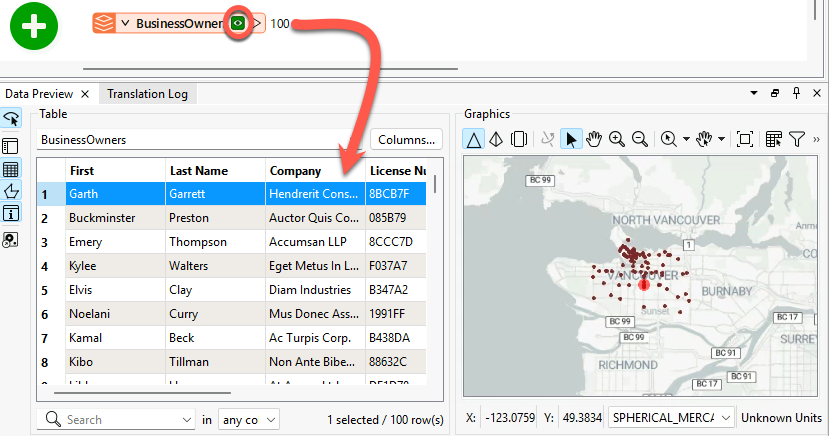 Viewing a cache in Visual Preview