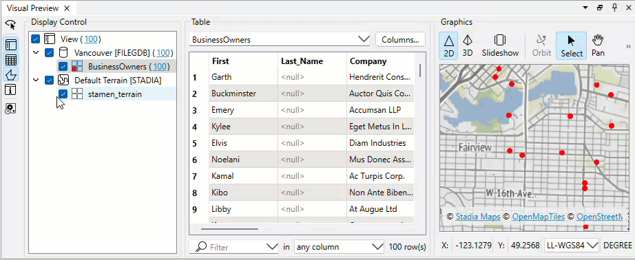 Toggling Data Preview panes on and off